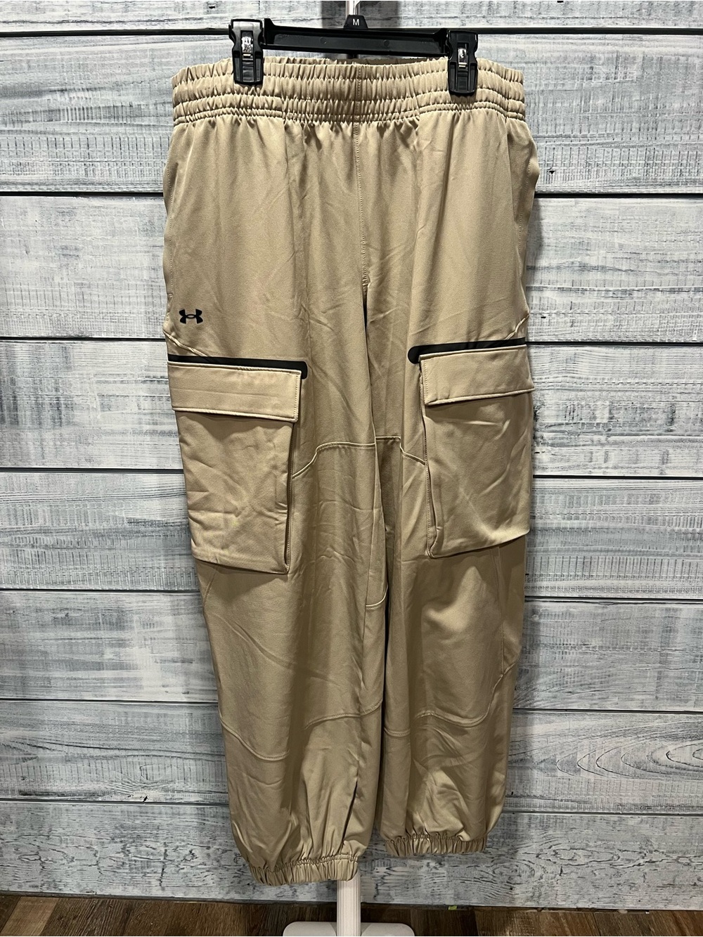 Under Armour Men's Khaki Cargo Joggers with Elastic Ankles